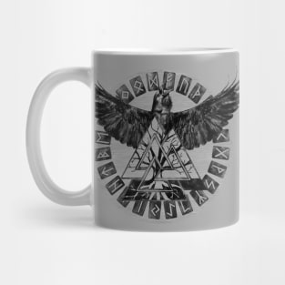 Valknut Symbol and Raven Mug